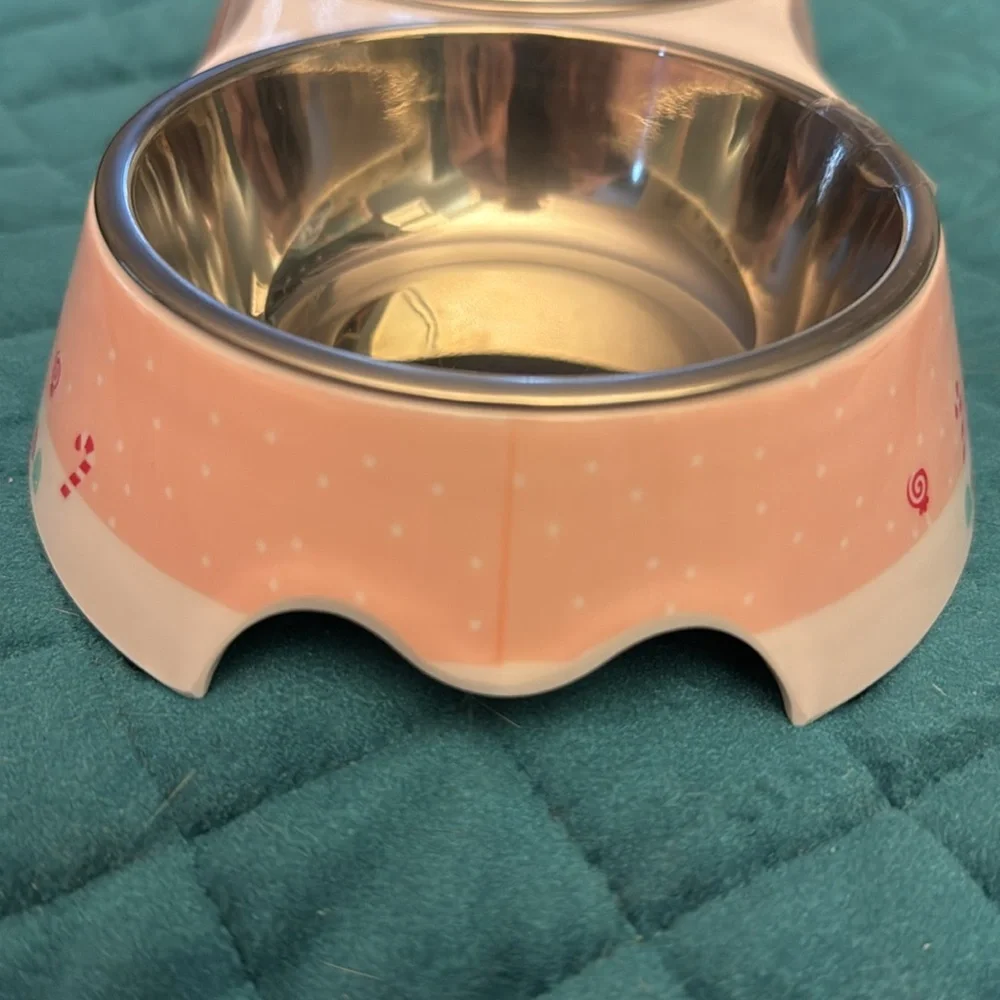 “Pusheen” CAT Double feeding Bowl with base, NWT